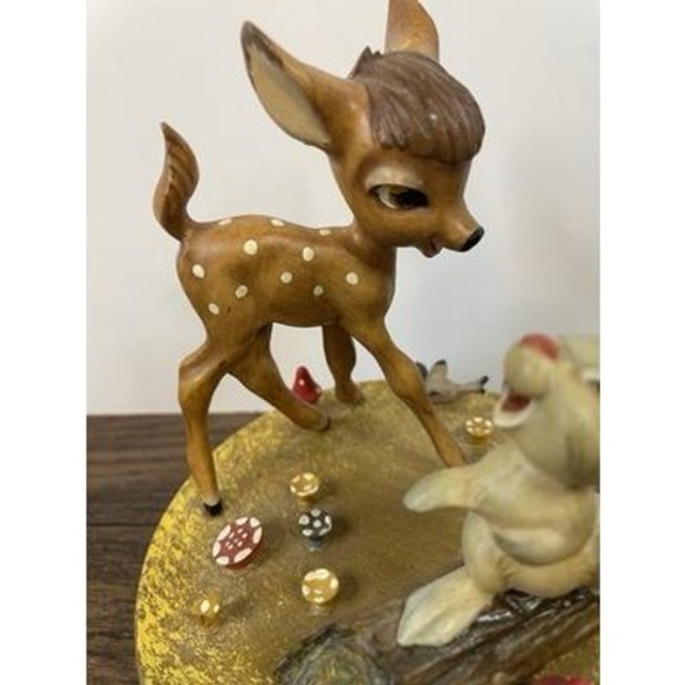 Anri Disney Bambi & Thumper Carved Wood Music Box Hi Lilli Hi Lo WORKS VIDEO - Picture 4 of 12